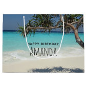 Sunny Tropical Beach Ocean Paradise Groot Cadeauzakje (Voorkant)