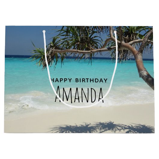 Sunny Tropical Beach Ocean Paradise Groot Cadeauzakje (Voorkant)