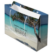 Sunny Tropical Beach Ocean Paradise Groot Cadeauzakje (Voorkant Gekanteld)