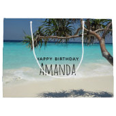 Sunny Tropical Beach Ocean Paradise Groot Cadeauzakje (Achterkant)