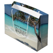 Sunny Tropical Beach Ocean Paradise Groot Cadeauzakje (Achterkant Gekanteld)