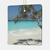 Sunny Tropical Beach Ocean Paradise Keramisch Ornament (Links)