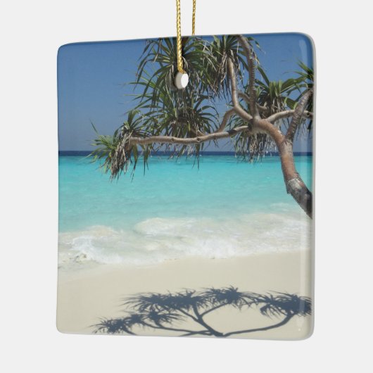 Sunny Tropical Beach Ocean Paradise Keramisch Ornament (Links)