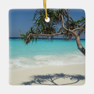 Sunny Tropical Beach Ocean Paradise Keramisch Ornament