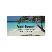 Sunny Tropical Beach Ocean Paradise Label (Voorkant)