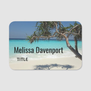 Sunny Tropical Beach Ocean Paradise Naamplaatje