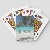 Sunny Tropical Beach Ocean Paradise Pokerkaarten (Achterkant)