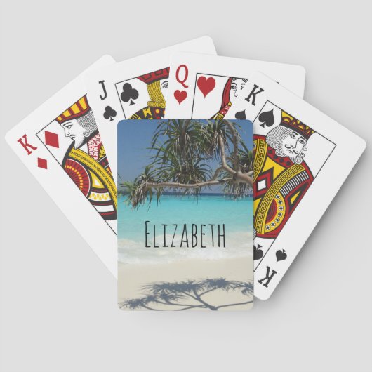 Sunny Tropical Beach Ocean Paradise Pokerkaarten (Achterkant)