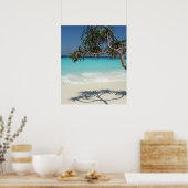 Sunny Tropical Beach Ocean Paradise Poster (Keuken)