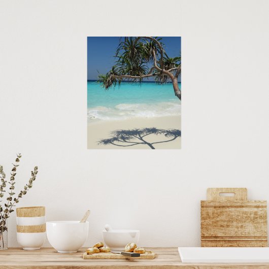Sunny Tropical Beach Ocean Paradise Poster (Keuken)