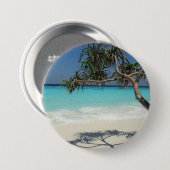 Sunny Tropical Beach Ocean Paradise Ronde Button 7,6 Cm (Voorkant /achterkant)