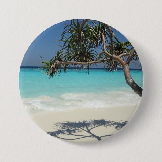 Sunny Tropical Beach Ocean Paradise Ronde Button 7,6 Cm (Voorkant)