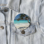 Sunny Tropical Beach Ocean Paradise Ronde Button 7,6 Cm (In situ)