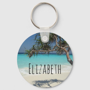 Sunny Tropical Beach Ocean Paradise Sleutelhanger