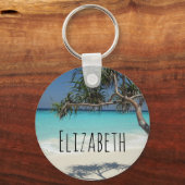 Sunny Tropical Beach Ocean Paradise Sleutelhanger (Voorkant)