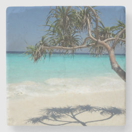 Sunny Tropical Beach Ocean Paradise Stenen Onderzetter