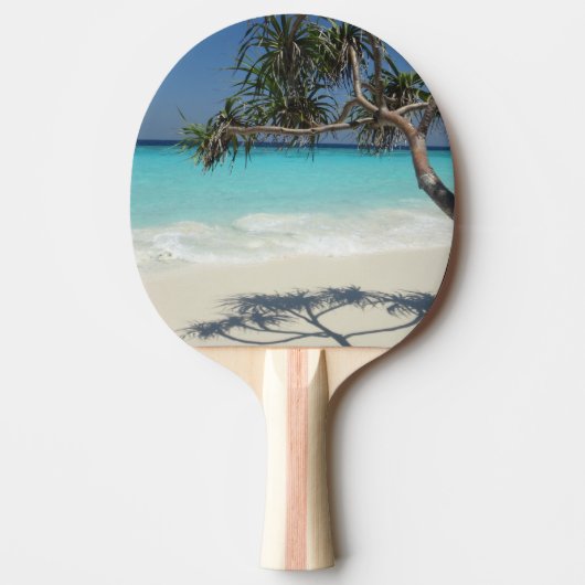 Sunny Tropical Beach Ocean Paradise Tafeltennisbatje (Voorkant)