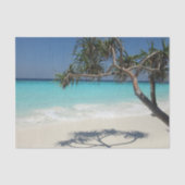 Sunny Tropical Beach Ocean Paradise Tissuepapier (Voorkant)
