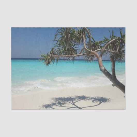 Sunny Tropical Beach Ocean Paradise Tissuepapier (Voorkant)