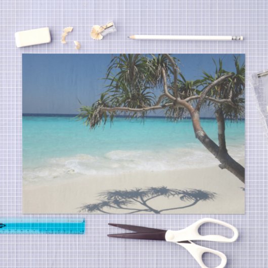 Sunny Tropical Beach Ocean Paradise Tissuepapier (Craft)