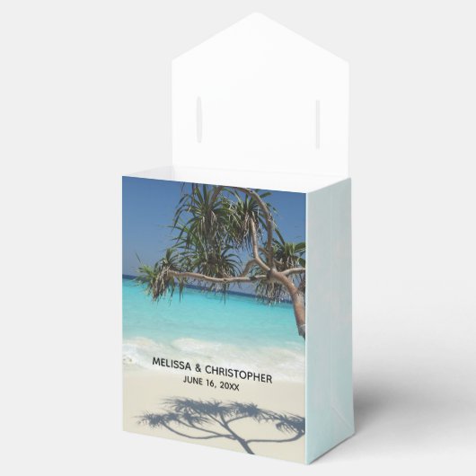 Sunny Tropical Beach Ocean Paradise Wedding Bedankdoosjes (Geopend)