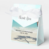 Sunny Tropical Beach Ocean Paradise Wedding Bedankdoosjes (Voorkant Zijde)