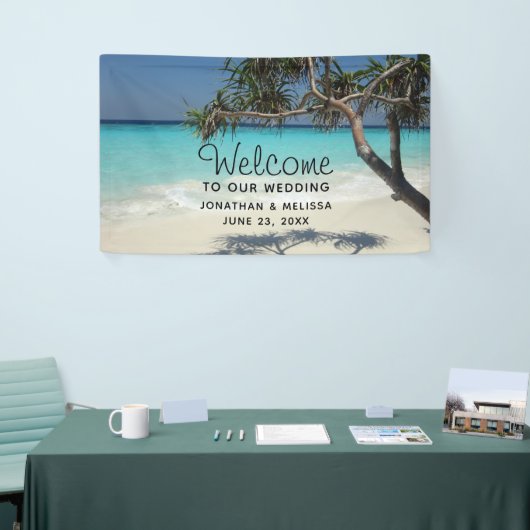 Sunny Tropical Beach Ocean Paradise Wedding Spandoek (Beurs)