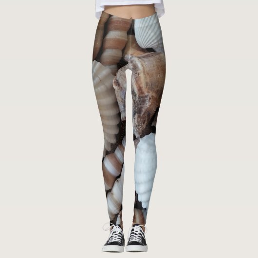 Sunny Tropical Exotic Shells Summer Leggings (Voorkant)