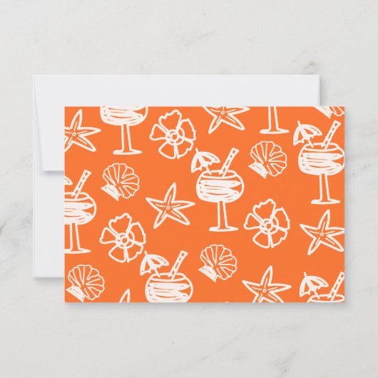 Sunny Tropical Hand getrokken Dank u Nota kaart (Achterkant)