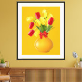 Sunny Tulip Arrangement in Retro stijl Canvas Afdruk (Insitu (Woonkamer))