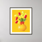 Sunny Tulip Arrangement in Retro stijl Canvas Afdruk (Voorkant)