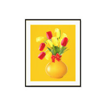Sunny Tulip Arrangement in Retro stijl