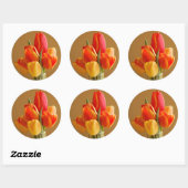 Sunny Tulips Ronde Sticker (Vel)