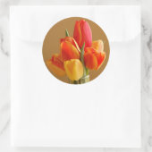 Sunny Tulips Ronde Sticker (Tas)