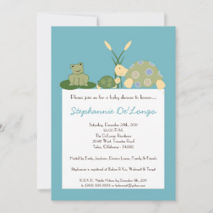 Sunny Turtle Zee Life Snail Baby shower Invitation Kaart
