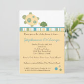 Sunny Turtle Zee Life Snail Baby shower Uitnodigin Kaart (Staand voorkant)