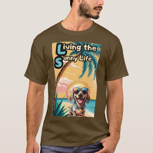 Sunny Vibes: Cool Dog in een zonnebril T-shirt (Voorkant)