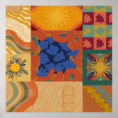 Sunny Vibes Patchwork Poster (Voorkant)
