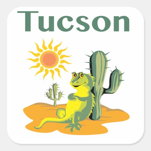 Sunny Vibes Tucson Vierkante Sticker (Voorkant)