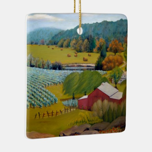 Sunny Vineyard Boerderij Keramisch Ornament (Rechts)