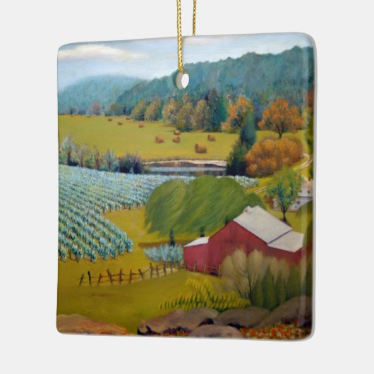 Sunny Vineyard Boerderij Keramisch Ornament (Links)