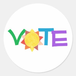 Sunny Vote GOTV Button Ronde Sticker
