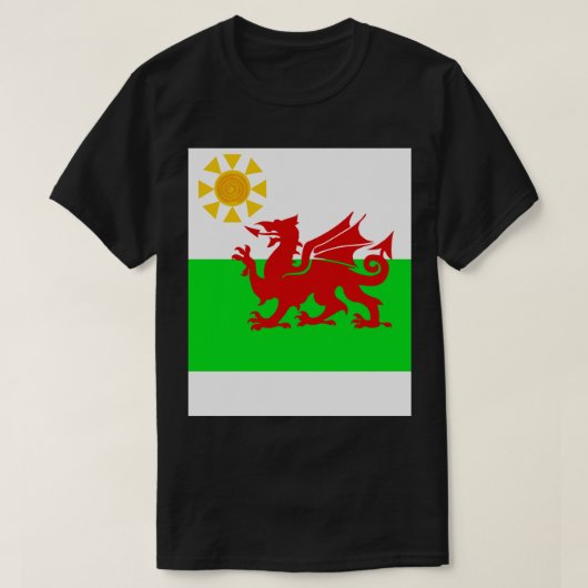 Sunny Welsh Dragon Flag T-shirt (Design voorkant)
