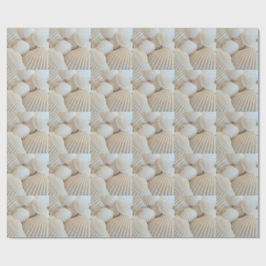Sunny White Seashells, Summer Beach Exotic Cadeaupapier (Vlak)