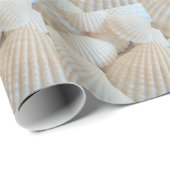 Sunny White Seashells, Summer Beach Exotic Cadeaupapier (Rol Hoek)