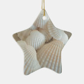 Sunny White Seashells, Summer Beach Exotic Keramisch Ornament (Rechts)