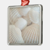 Sunny White Seashells, Summer Beach Exotic Metalen Ornament (Links)