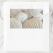 Sunny White Seashells, Summer Beach Exotic Rechthoekige Sticker (Tas)