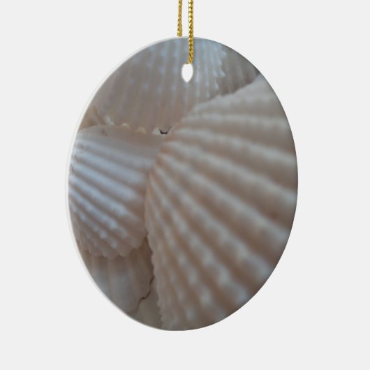 Sunny White Seashells, Zee Shell Beach Summer Love Keramisch Ornament (Rechts)