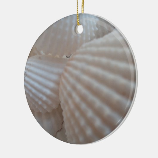 Sunny White Seashells, Zee Shell Beach Summer Love Keramisch Ornament (Links)